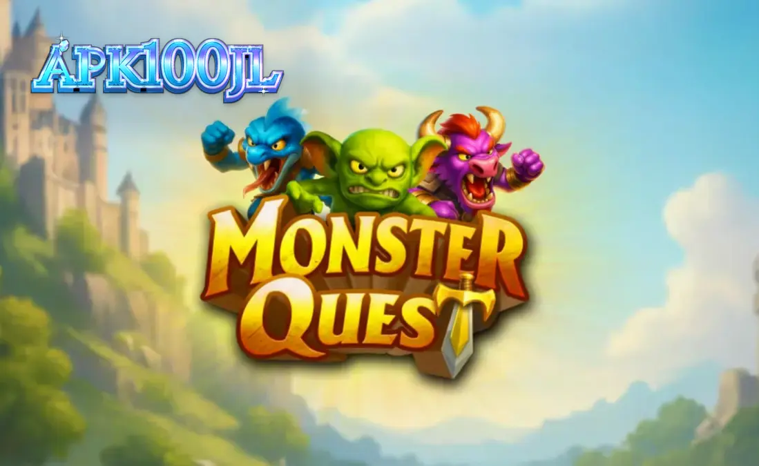 Pemandangan kastil abad pertengahan dalam slot Monster Quest